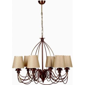  Láncos csillár CLASSIC 6xE14/40W/230V bronz/bézs  kép