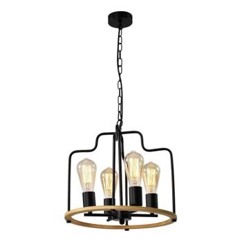  Láncos csillár DATUS 4xE27/40W/230V fekete/barna  kép