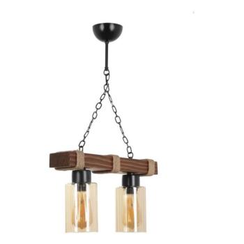  Láncos csillár JASMIN 2xE27/40W/230V barna/bézs  kép