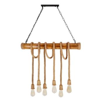  Láncos csillár VINT 6xE27/40W/230V bambusz  kép