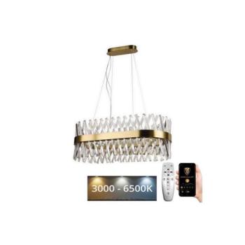  LED állítható fényerejű kristály csillár kábellel LED/90W/230V + DO  kép