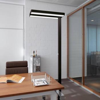 LED álló lámpa MAULjuvis, fekete, 196 cm-es alaphosszúságú, sötétített lámpa kép