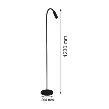 LED álló lámpa Rocco króm flexibilis kar szürke kép
