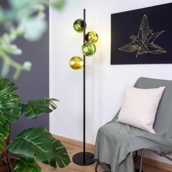 LED állólámpa Altaïr arany/zöld magasság 160 cm 4-lámpás üveg kép