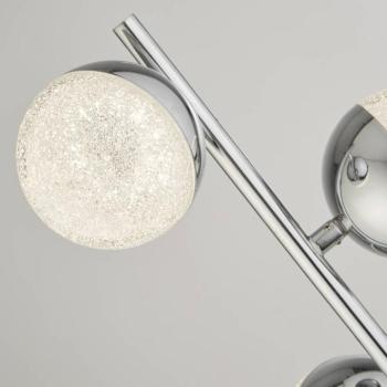 LED állólámpa Marbles, króm színű, üveg, 152 cm magas kép