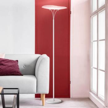 LED állólámpa Vela, fehér/átlátszó, 175cm, akril, fényerőszabályzóval, kép