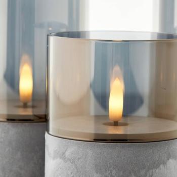 LED asztali lámpa Bougie szürke/füstszürke-áteresztő szürke kép