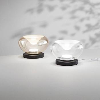 LED asztali világítás Brena, átlátszó, üveg, CCT, dimmelhető kép