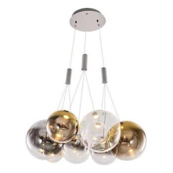  LED csillár drótkábelen ENNA 9xG9/5W/230V 3000K füstszínű/arany  kép