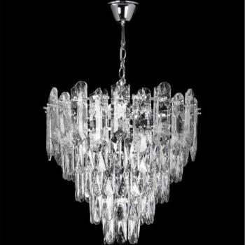  LED csillár láncon – 7× E27 (max. 60 W) / 230 V + 4× LED 6 W, átmérő 40 cm, fényes króm  kép