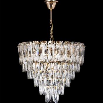  LED csillár láncon 9xE27/60W/230V + 6xLED/6W átm. 50 cm arany  kép