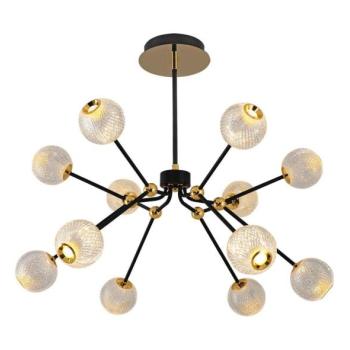  LED csillár rúdon GELA 12xLED/5W/230V 3000K fekete/arany  kép