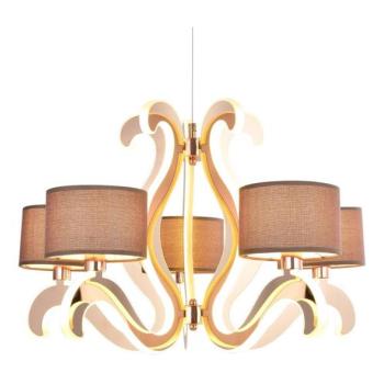  LED Csillár zsinóron AMBROSIA 5xE14/40W/230V + LED/43W réz  kép