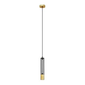  LED Csillár zsinóron BARS 1xGU10/4,8W/230V fekete/arany  kép