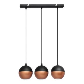  LED Csillár zsinóron MIDWAY 3xGU10/4,8W/230V fekete/réz  kép