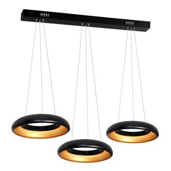  LED Csillár zsinóron RONDO 3xLED/12W/230V fekete  kép