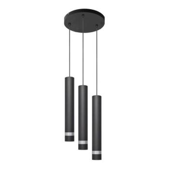  LED Csillár zsinóron TUBA 3xGU10/4,8W/230V fekete/króm  kép