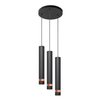  LED Csillár zsinóron TUBA 3xGU10/4,8W/230V fekete/réz  kép