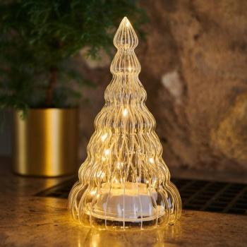 LED deco figura Lucy fa üveg átlátszó/fehér 23,5 kép