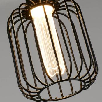 LED Deco izzó Cylinder E27 4,5W 2,700K fekete fém merevítők kép