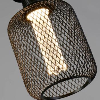 LED Deco izzó vezeték henger E27 4,5W 2.700K fekete Mesh kép