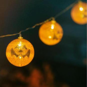  LED dekorációs lánc HALLOWEEN 10xLED/2xAA 1,5 m tök mintával  kép