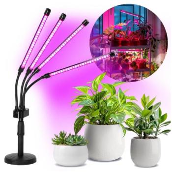  LED Dimmelhető asztali lámpa növények termesztésére VITARO 4xLED/10W/230V fekete  kép