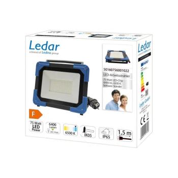 LED építési reflektor Ledar 6,500 K 120° fekete 75 W kép