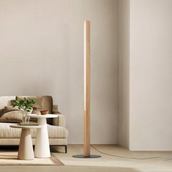 LED-es fa állólámpa Teo, fenyő, 120 cm, érintésérzékeny dimmer kép