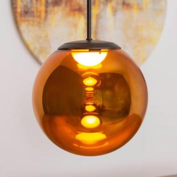 LED-es függőlámpa Altaïr borostyánszínű Ø 15 cm üveg 3,000 K kép
