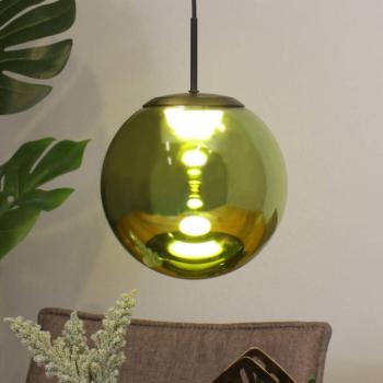 LED-es függőlámpa Altaïr, zöld, Ø 15 cm, üveg, 3000 K kép