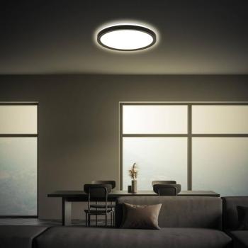 LED-es mennyezeti lámpa Tava, fekete, Ø 24 cm, műanyag kép