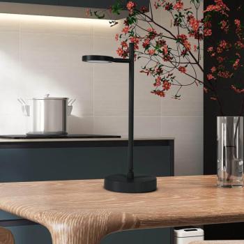 LED-es újratölthető asztali lámpa Lupa, fekete Magasság 45 cm Fém Touchdim kép
