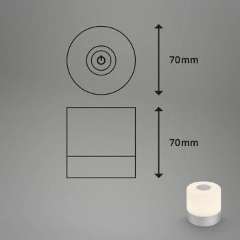 LED-es újratölthető asztali lámpa Smal, króm színű, 2700K, kép