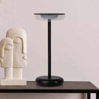 LED-es újratölthető teraszlámpa Pasi fekete magasság 26cm fém kép