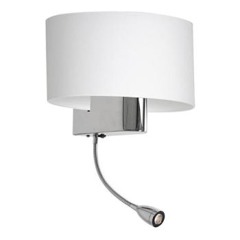  LED Fali lámpa CASINO 1xE27/60W/230V + LED/1W/230V fehér  kép