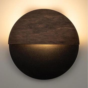  LED fali lámpa LUNA LED/7W/230V átm. 26 cm fekete/barna  kép