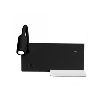  LED Fali lámpa SHELF 1xLED/4W+1xLED/5W+1xLED/2W/230V fekete  kép