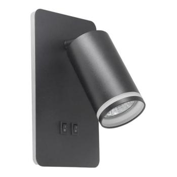  LED Fali spotlámpa PARIS 1xGU10/10W/230V + LED/6W/230V fekete  kép