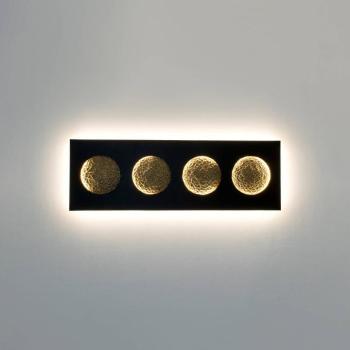 LED fali világítás Fasi Della Luna, fekete/arany kép