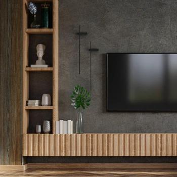 LED fali világítás Motive M, 80 cm széles, fekete, fém kép
