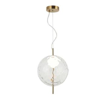 LED függő lámpa Dalia, átlátszó/arany színű, Ø 30 cm, üveg kép