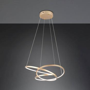 LED függőlámpa Darvin hossza 64 cm, arany színű, fém, CCT kép