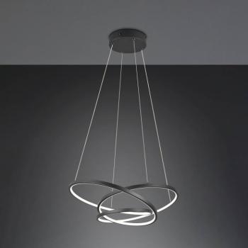LED függőlámpa Darvin hossza 64 cm fekete matt fém CCT kép