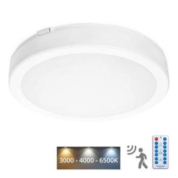  LED Fürdőszobai mennyezeti lámpa érzékelővel NAIROS LED/18W/230V IP65 fehér + távirányító  kép