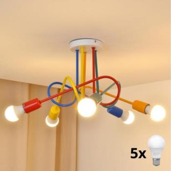  LED gyereklámpa OXFORD 5xE27/15W/230V mennyezeti  kép