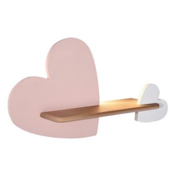  LED gyerekszoba falilámpa polccal HEART LED/5W/230V rózsaszín/fehér/fa  kép