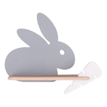  LED gyerekszoba falilámpa polccal RABBIT LED/4W/230V szürke/fehér/fa  kép