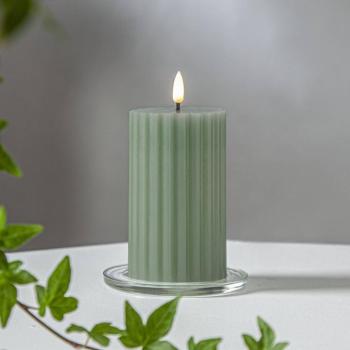 LED gyertya Flame Stripe zöld 15 cm valódi viasz elemmel működtethető kép
