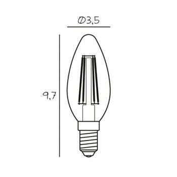 LED izzó, E14, 3,5 W, 2200 K, izzószál, fényerőszabályozható kép